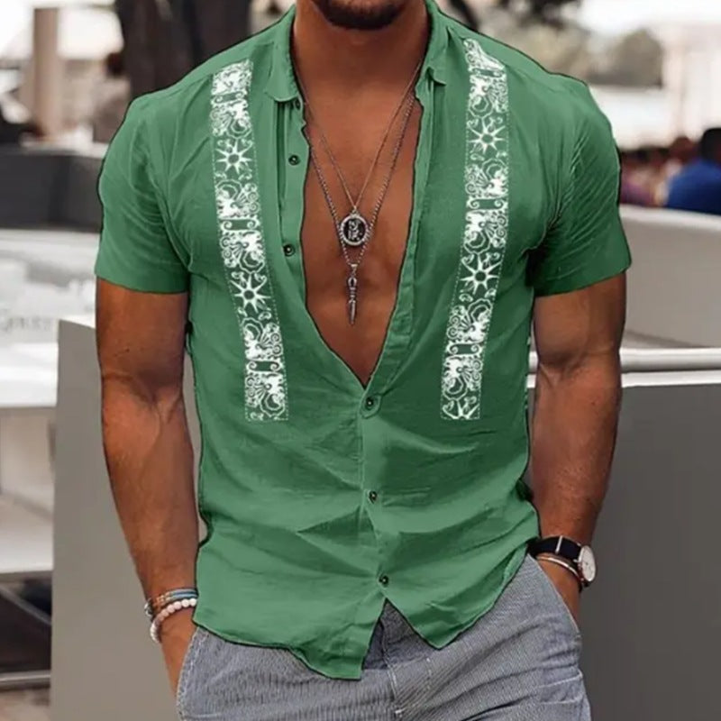 Island Drift Striped Hawaiian Shirt